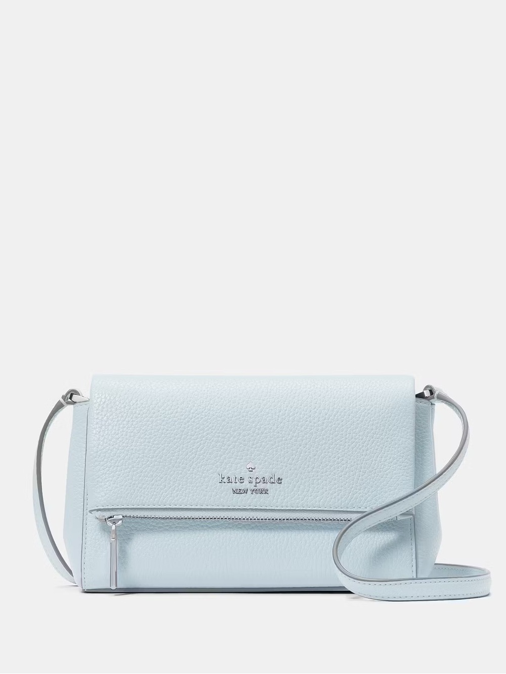 NWOT! kate spade pale blue Pebbled Leather Crossbody